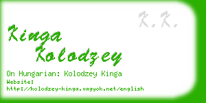 kinga kolodzey business card